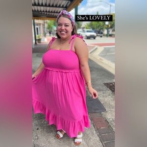 Torrid pink midi dress, size 3 (24).